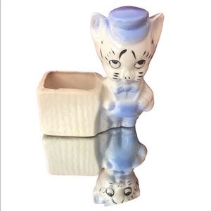Vintage 50’s Baby Pink Kitty Ceramic Planter